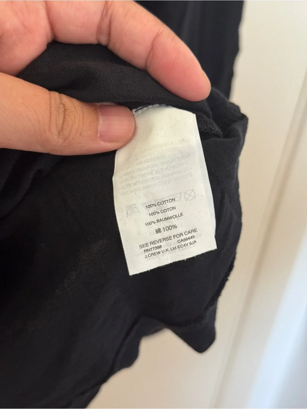 J.Crew Women’s lightweight cotton Long-Sleeve Turtleneck in black size M